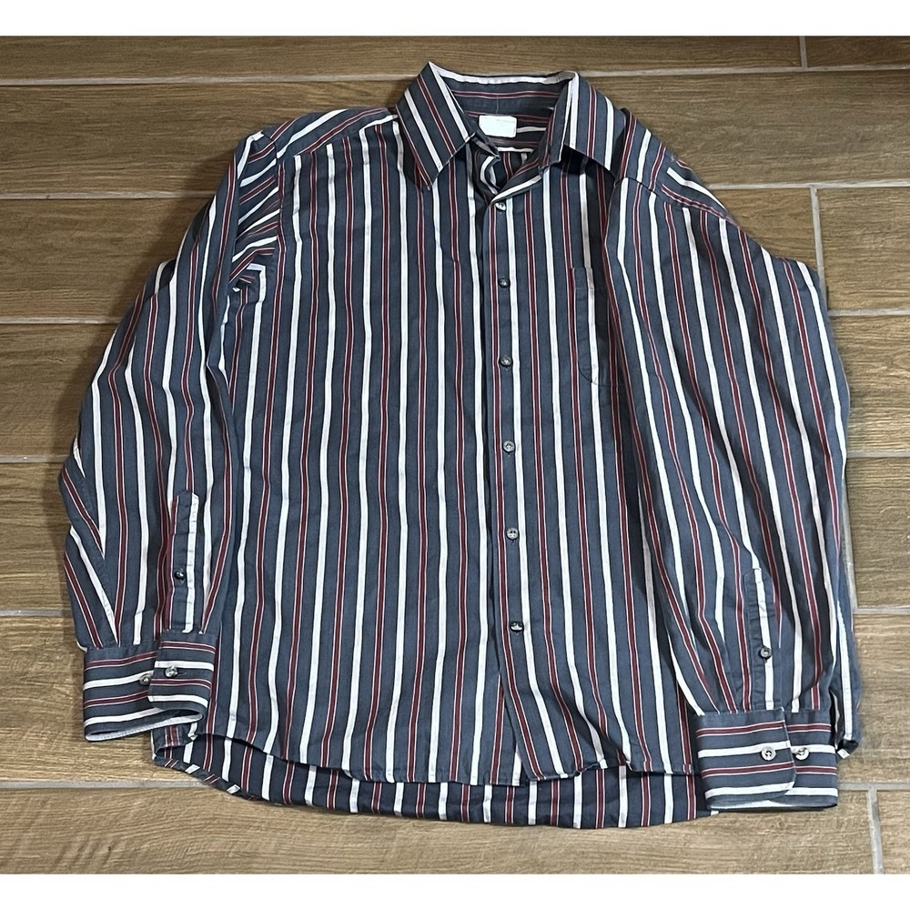 Lacoste Men's Striped Casual Button Down Long Sleeve Shirt Size 42 Multicolored
